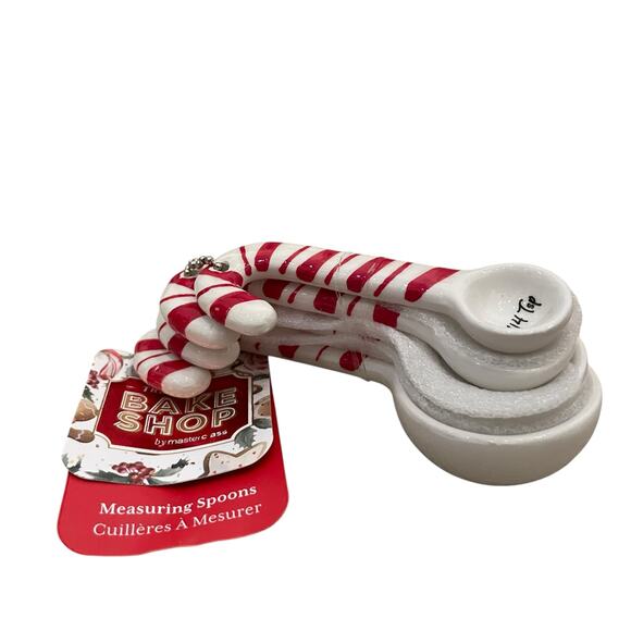The BakeShop Candy Cane Measuring Spoons Holiday Kitchen NEW - Picture 5 of 10